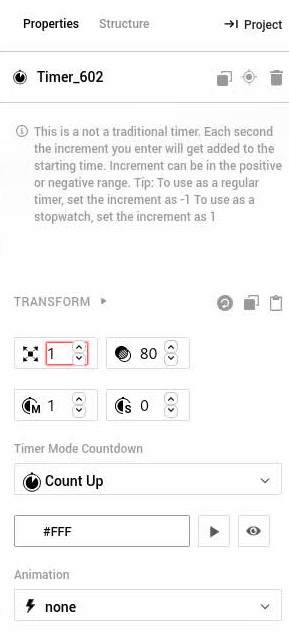 Timer Element Properties